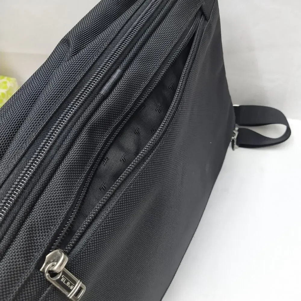 Tumi FXT Ballistic Black Nylon Pushlock Briefcase Messenger Laptop Bag